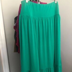 Tropical green maxi skirt